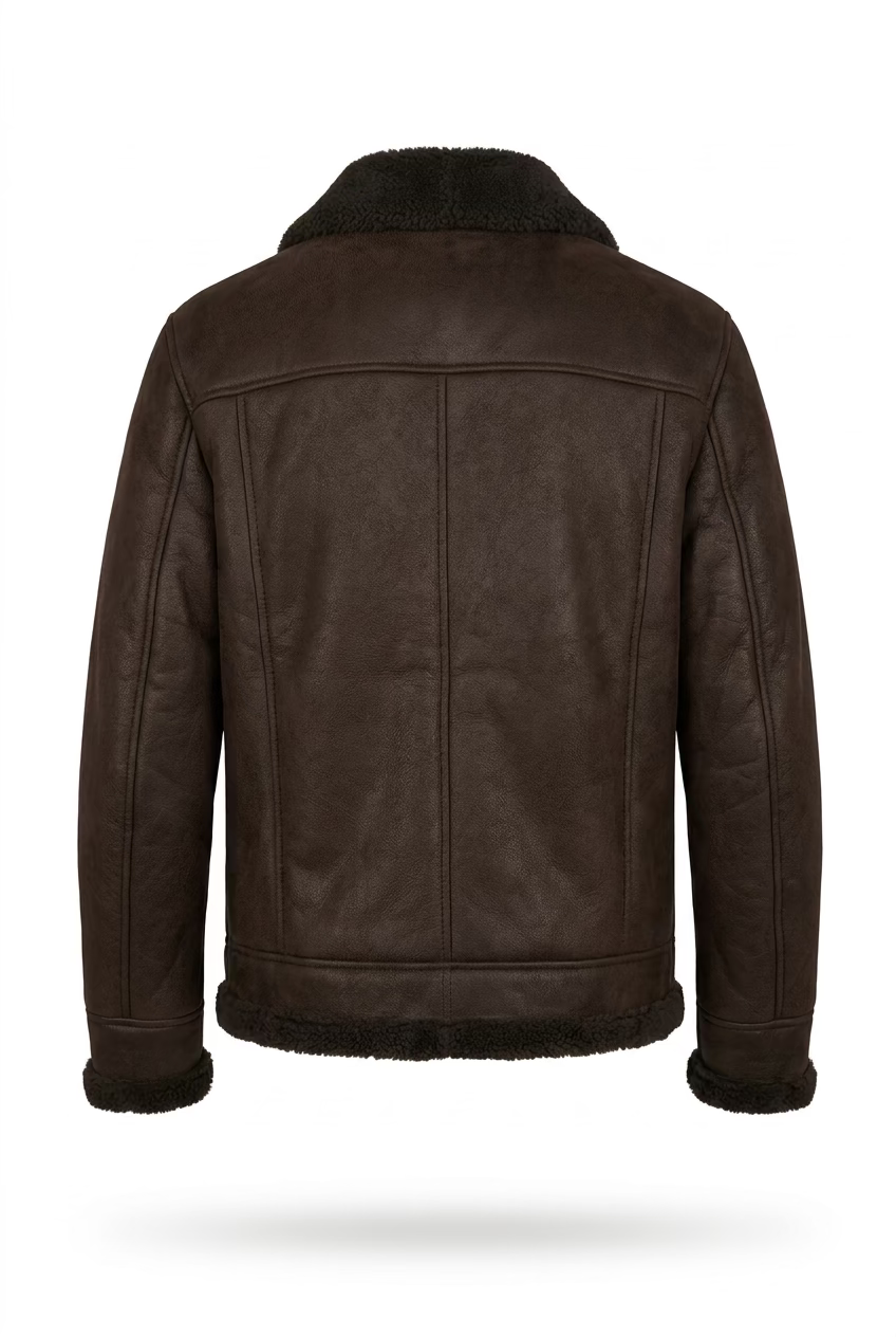 Giacca Shearling da Uomo in Finto Camoscio Nero - SEINSE