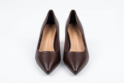 Décolleté Classiche a Punta in Pelle Bordeaux – Tacco Medio Rocchetto