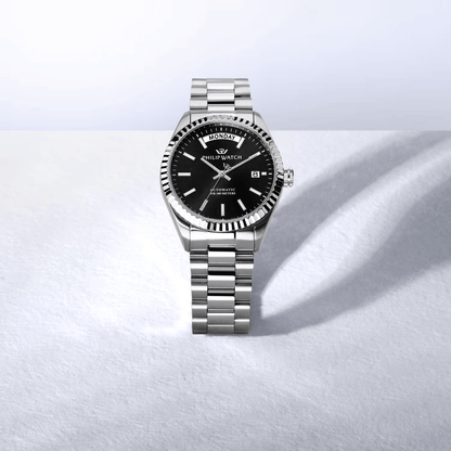 Philip Watch Caribe R8223597108 – Automatico Swiss Made Day-Date Nero 39mm Uomo