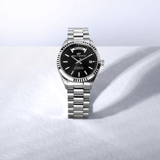 Philip Watch Caribe R8223597108 – Automatico Swiss Made Day-Date Nero 39mm Uomo