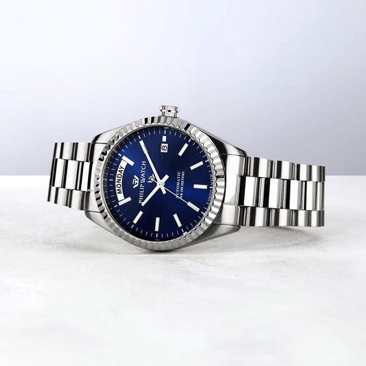 Philip Watch Caribe R8223597109 – Automatico Swiss Made Day-Date Blu 39mm Uomo