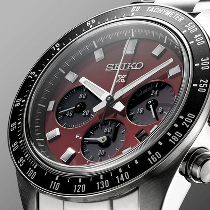 Seiko Prospex Speedtimer Solar Chronograph – Movimento Quarzo Solare, Rosso e Nero, 41,4mm – Cod. SSC927P1