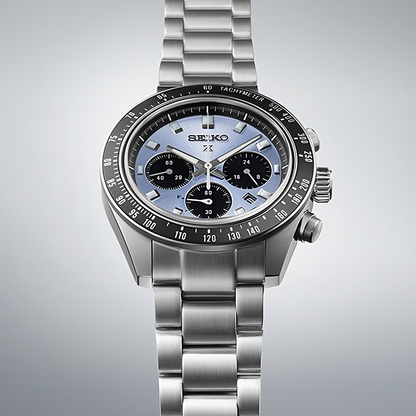 Seiko Prospex Speedtimer Solar Chronograph – Movimento Quarzo Solare, Azzurro e Nero, 41,4mm – Cod. SSC935P1