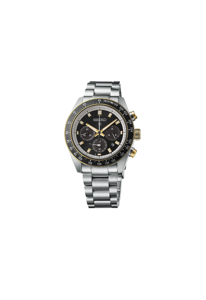 Seiko Prospex Speedtimer Solar Chronograph – Movimento Quarzo Solare, Nero e Oro, 41,4mm – Cod. SSC941P1