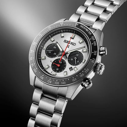 Seiko SSC911 Cronografo Solare Uomo Acciaio Quadrante Argento 41,4mm