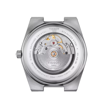 Tissot PRX Powermatic 80 T137.407.11.091.00 – Orologio automatico verde 40 mm, cassa acciaio, vetro zaffiro, fondello a vista