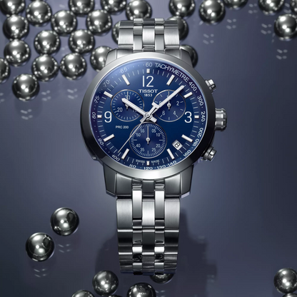 Tissot PRC 200 – Chronograph Quartz Swiss Made, Blue Dial, 43mm – T114.417.11.047.00