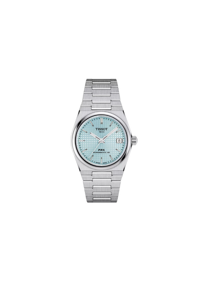 Tissot PRX 35mm – Orologio Automatico Swiss Made, Quadrante Azzurro Ghiaccio, Acciaio, Ref. T137.207.11.351.00