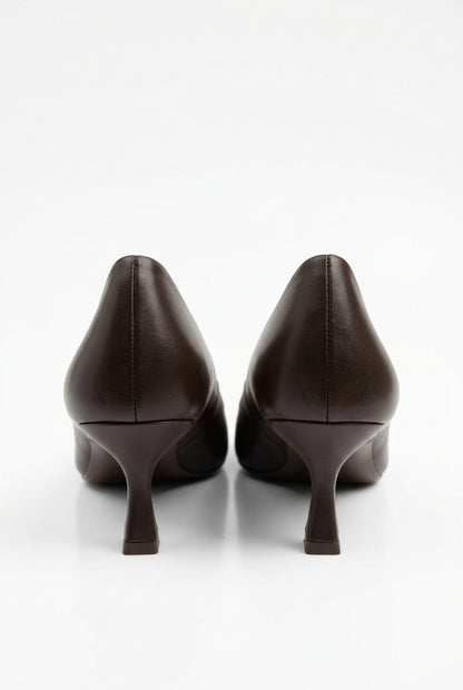 Décolleté Classiche a Punta in Pelle Bordeaux – Tacco Medio Rocchetto