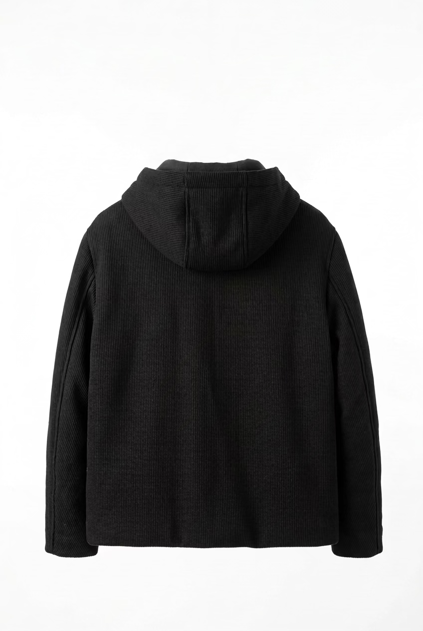 Seinse Giubbotto Nero con Cappuccio e Dettagli Zip – Brand SEINSE