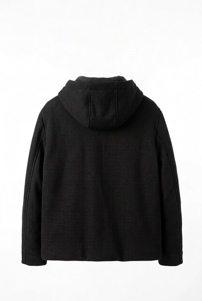 Seinse Giubbotto Nero con Cappuccio e Dettagli Zip – Brand SEINSE