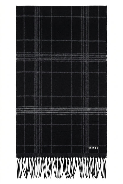 Sciarpa Elegante in Maglia Fantasia Multi-Texture con Frange – SEINSE