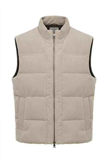 SEINSE Smanicato Imbottito in Velluto a Coste Beige