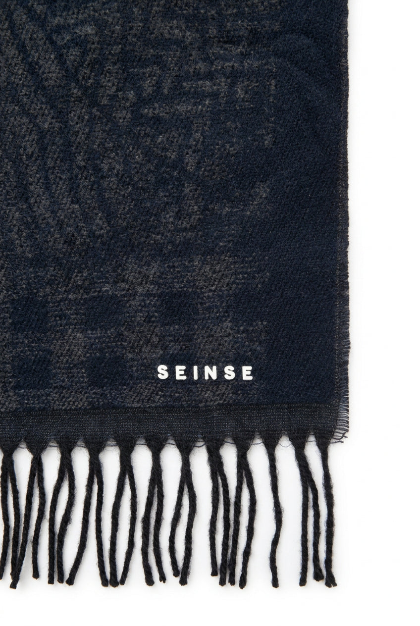 Sciarpa Elegante in Maglia Fantasia Multi-Texture con Frange – SEINSE