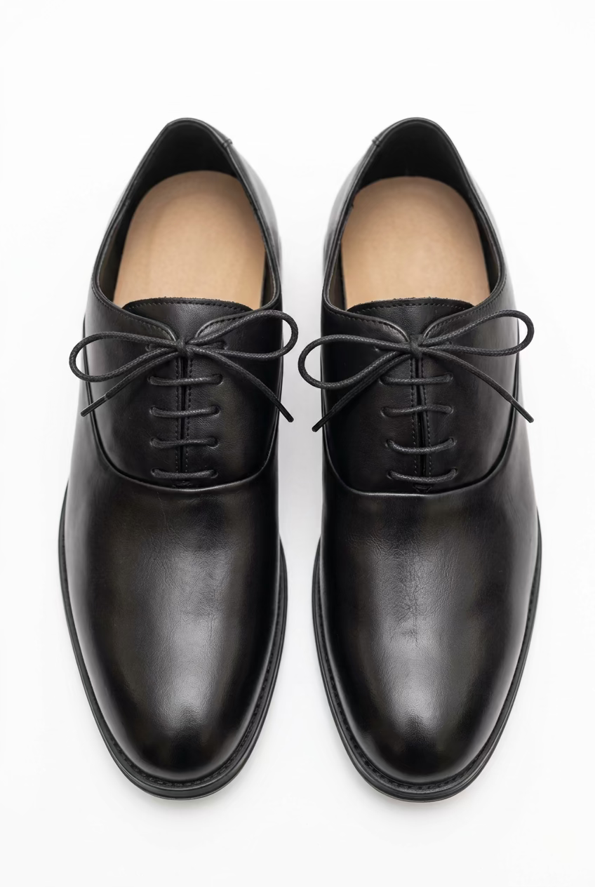 Scarpe Stringate Eleganti da Uomo in Pelle Nera