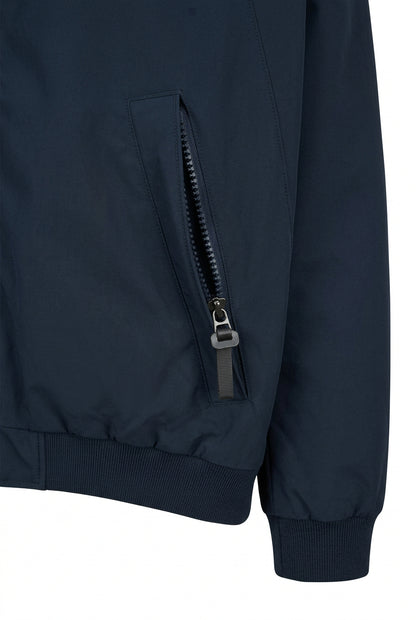 Giubbotto bomber da uomo con stemma ricamato – Blu Navy