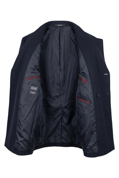 Seinse Caban Uomo Doppio Petto in Lana – Blu Notte