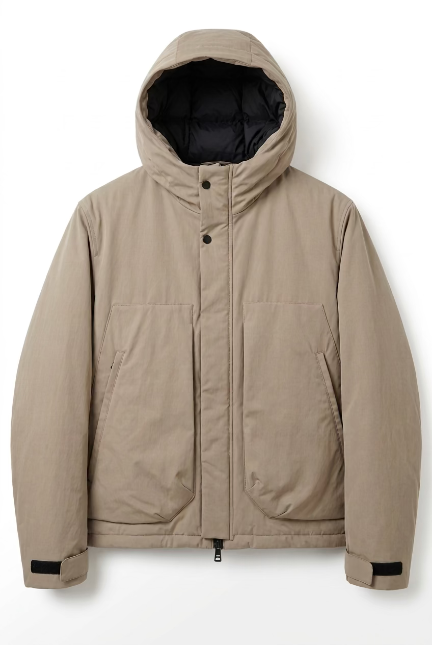 Seinse Giacca Imbottita con Cappuccio e Tasche Frontali - Beige