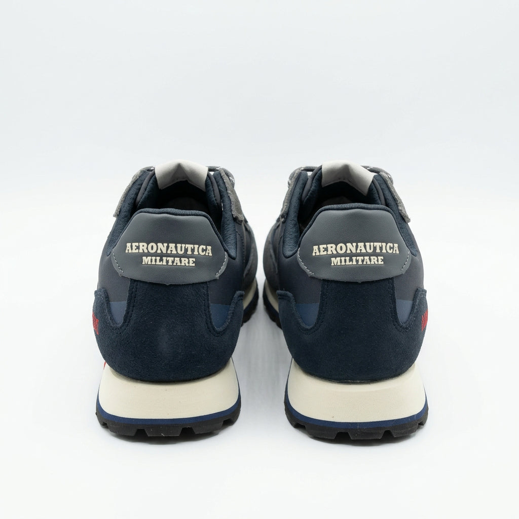 Sneakers Areonautica MilitareSneakers Uomo Aeronautica Militare - Blu Notte e Grigio Scura con Dettagli Iconici