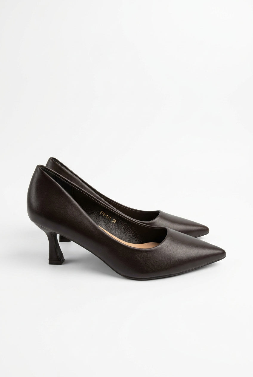 Décolleté Classiche a Punta in Pelle Bordeaux – Tacco Medio Rocchetto