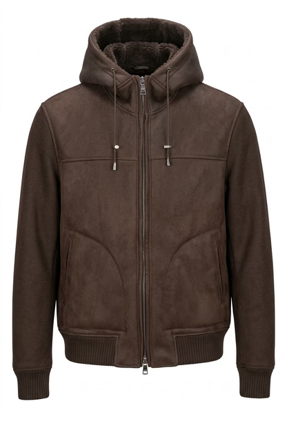 Seinse Giubbotto Con Cappuccio In Eco-Montone E Maglia -