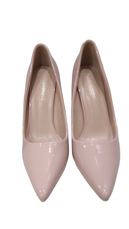 Décolleté Classiche a Punta in Vernice Rosa Nude