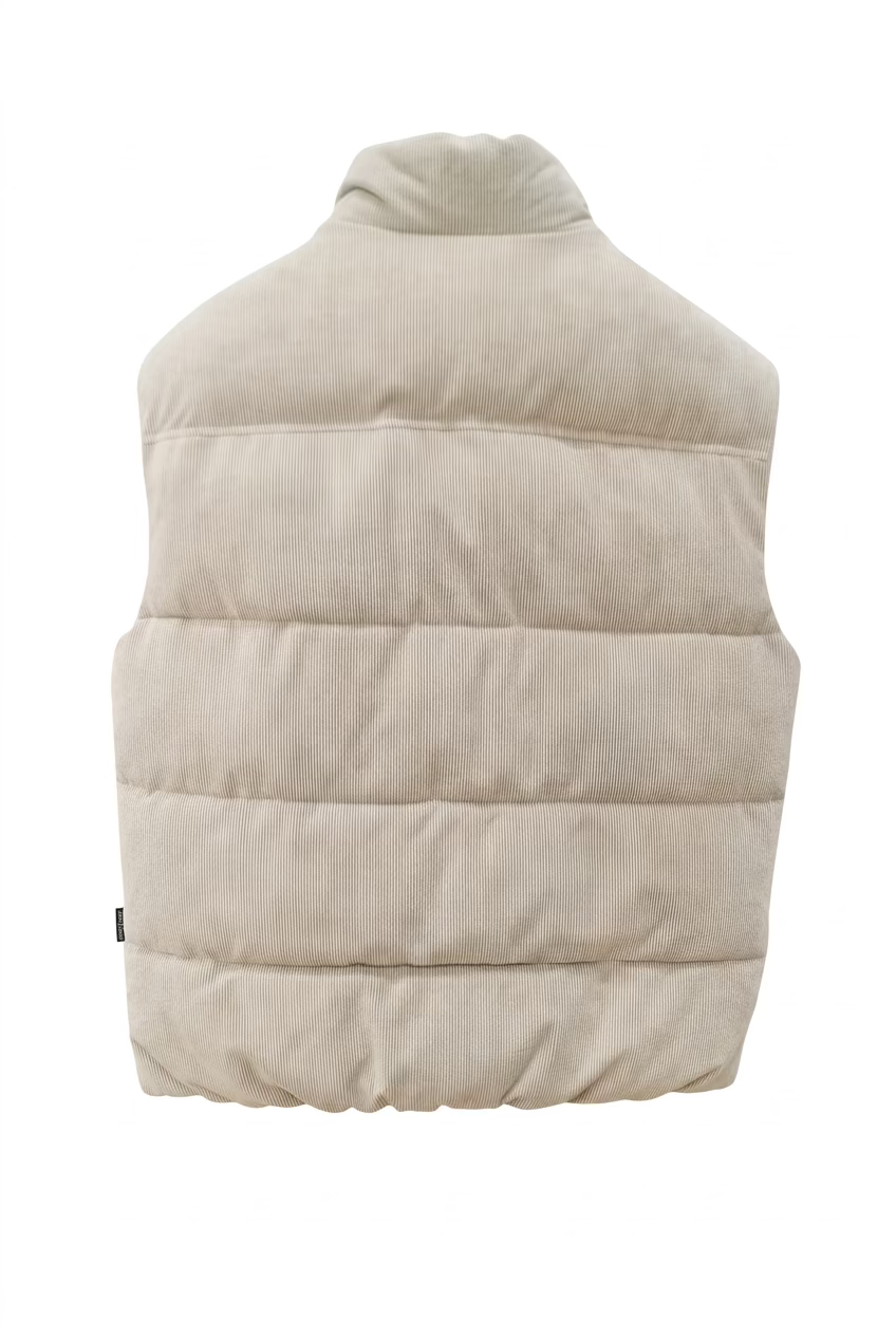 SEINSE Smanicato Imbottito in Velluto a Coste Beige