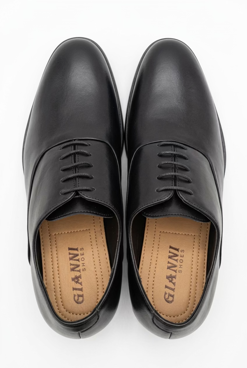 Scarpe Stringate Eleganti da Uomo in Pelle Nera