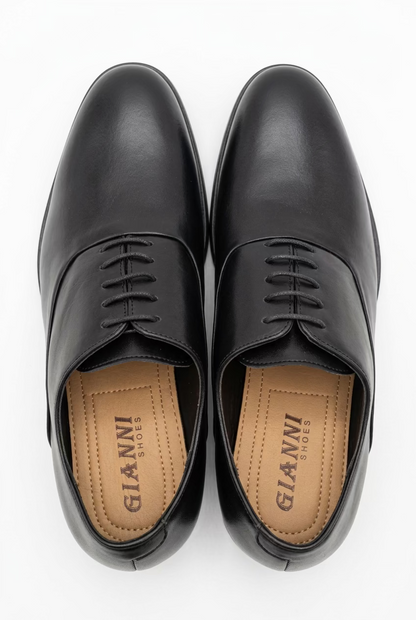 Scarpe Stringate Eleganti da Uomo in Pelle Nera