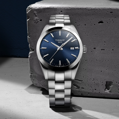 Tissot Gentleman T127.410.11.041.00 – Orologio uomo quarzo svizzero, quadrante blu, vetro zaffiro, cassa acciaio 40 mm